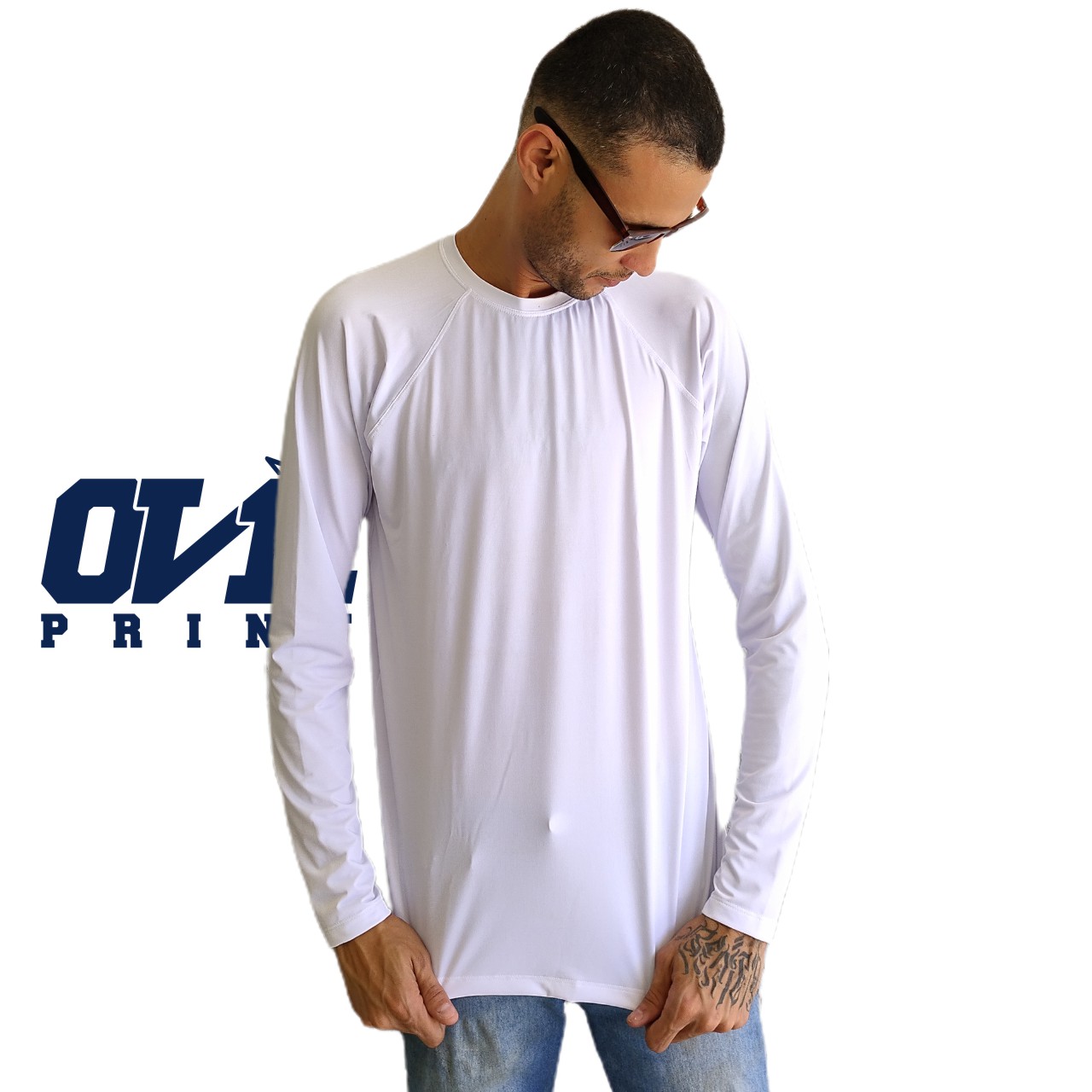 Camiseta Dry Fit Uv Manga longa Branco (3)